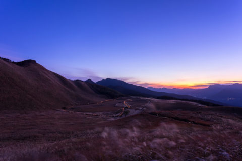 夕陽の曽爾高原